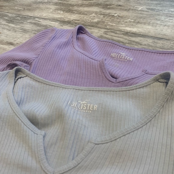 Women’s Hollister Long Sleeve Notch Neck Tees - Picture 2 of 4